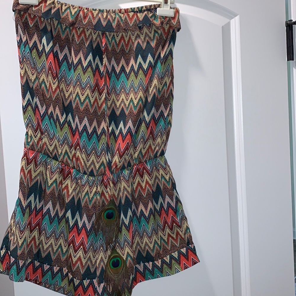 Chevron Peacock Romper